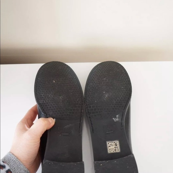 New Stuart Weitzman Black Leather Loafer Shoes 7/8 - Picture 7 of 8